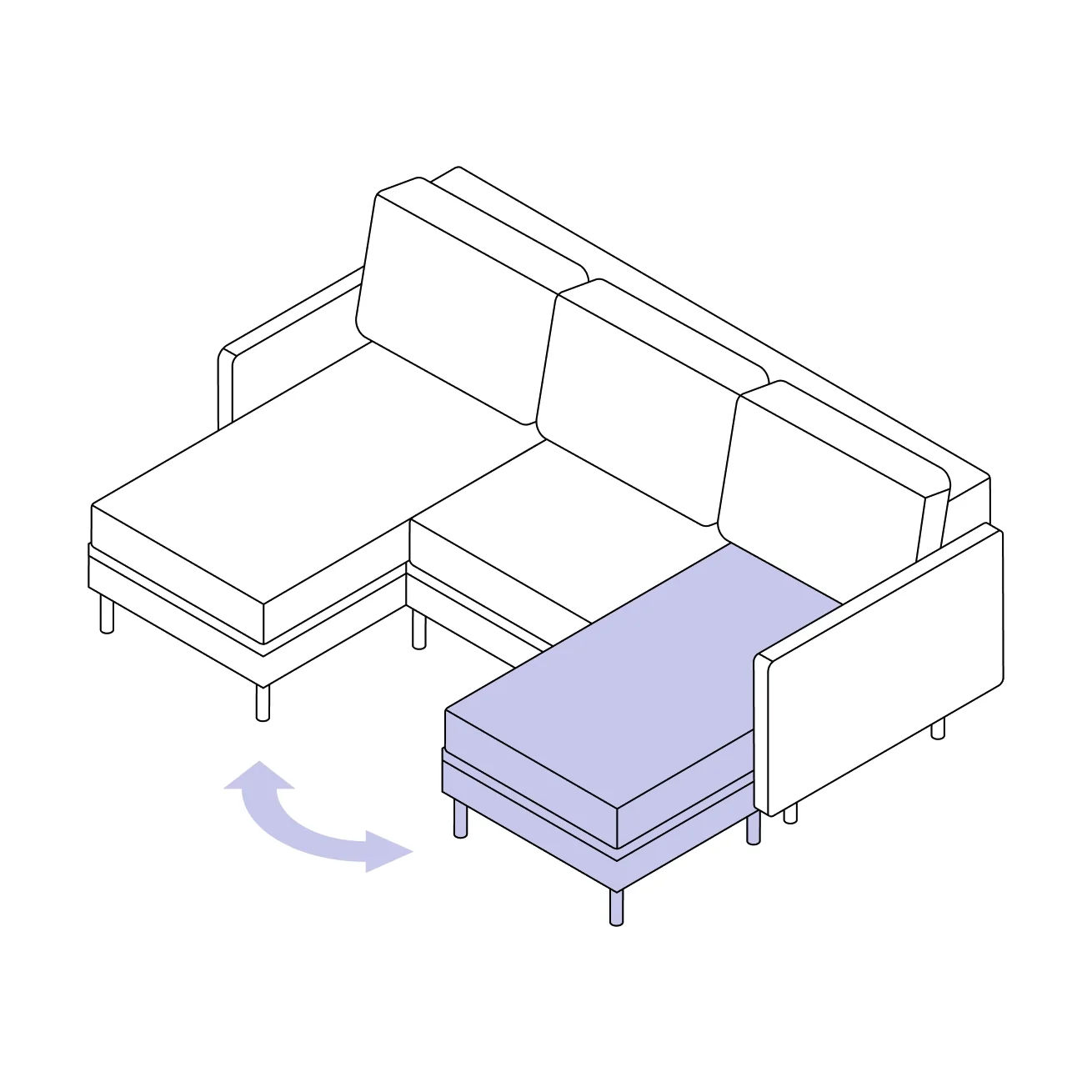 CLER kampinė sofa lova | 253x160 cm