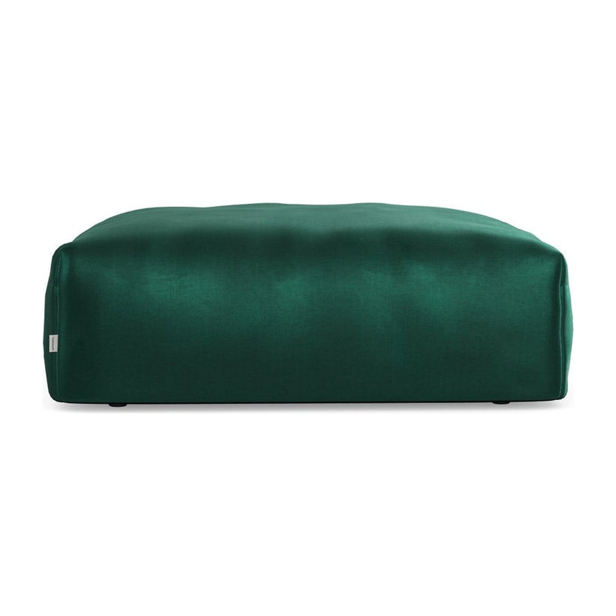 Cloud 106×106, assise carrée en velours vert foncé, vue rapprochée