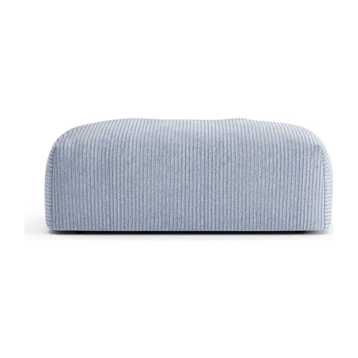 Assise rectangulaire Cloud 106×85, canapé modulable, velours côtelé bleu clair, fond neutre