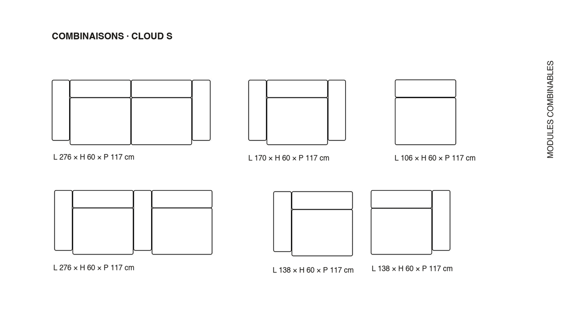 Canapé modulable Cloud S