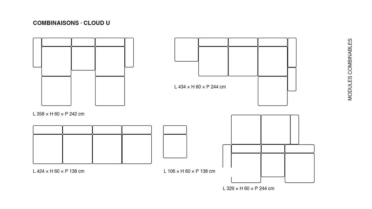 Canapé modulable Cloud U