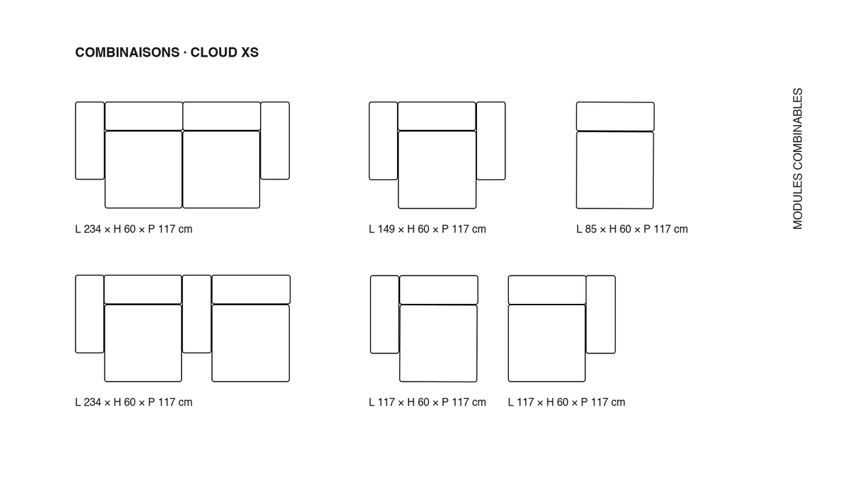 Canapé modulable Cloud XS