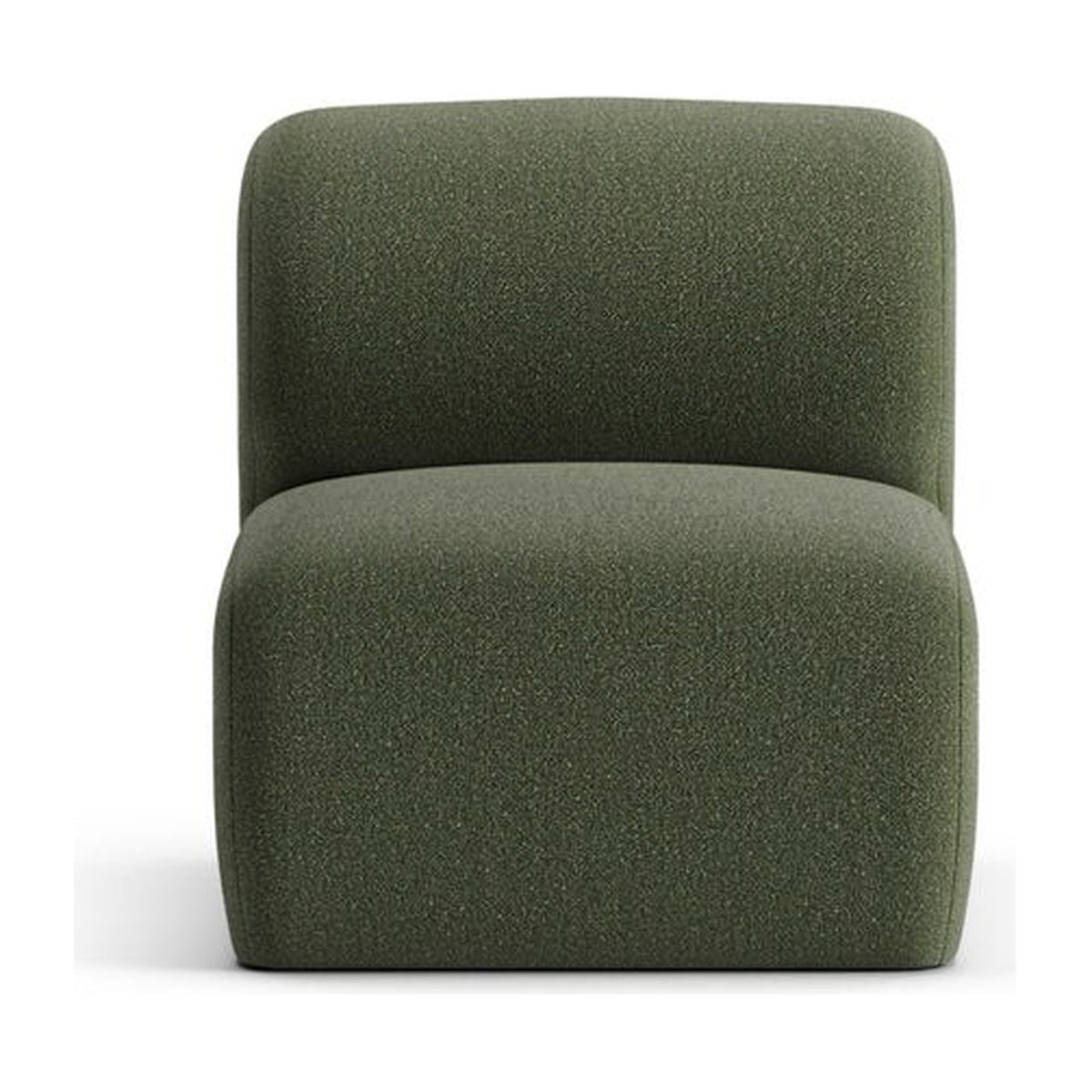 Assise étroite Hug MSN, canapé modulable, tissu vert olive, fond neutre