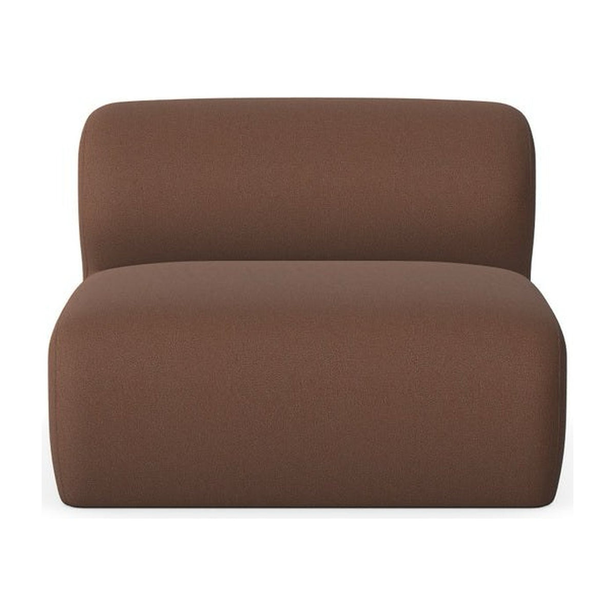 Hug MSW, assise large en tissu Brosca brun, vue rapprochée