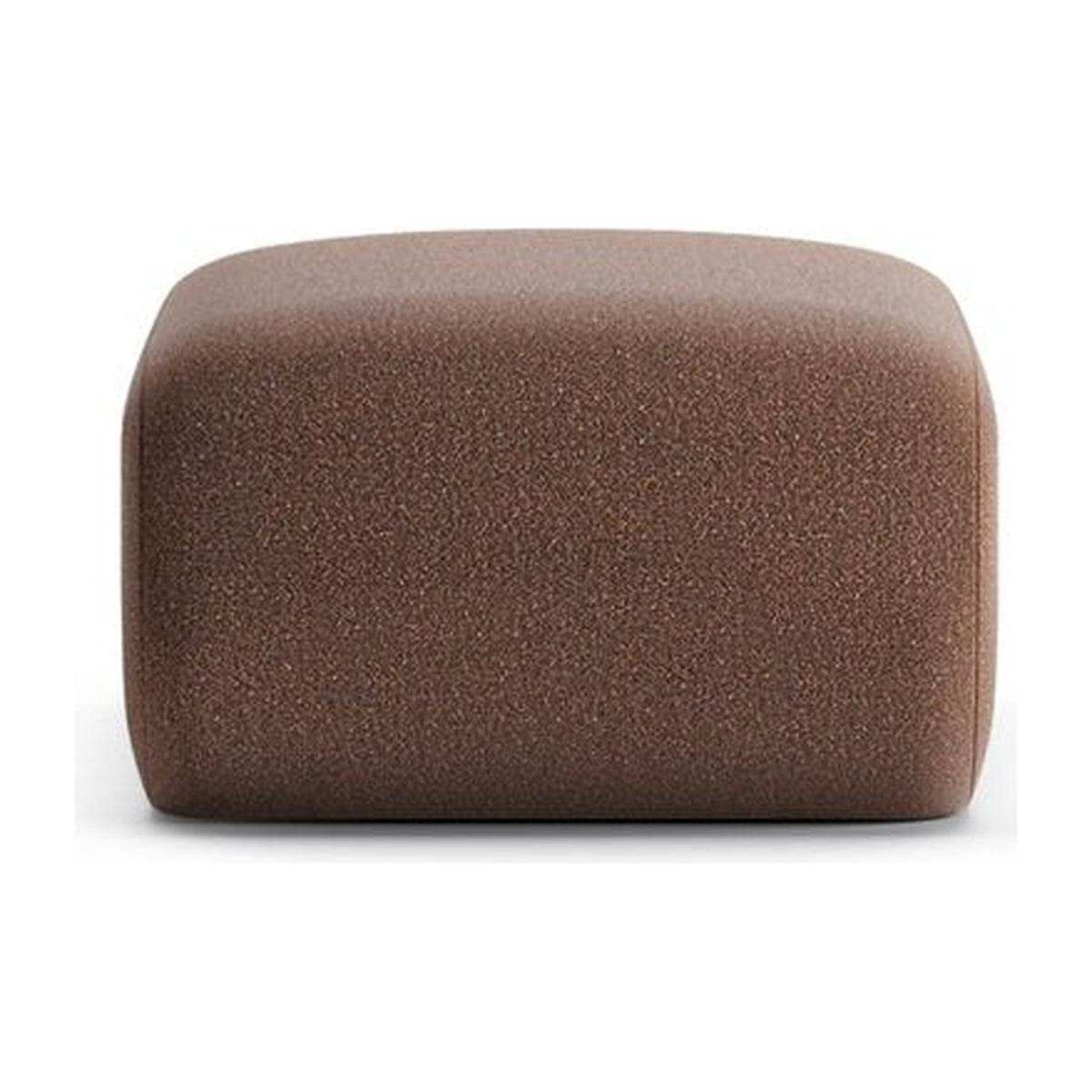 Hug OTN, pouf étroit en tissu brun rosé, vue rapprochée