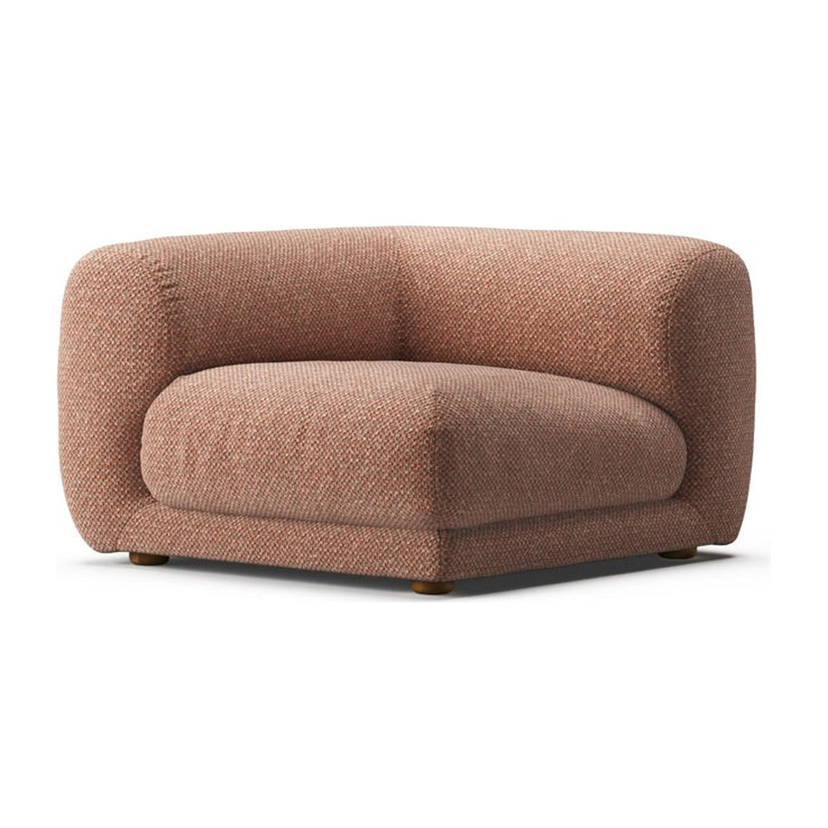 Lazy MLN en vue trois quarts avant : accoudoir à gauche, assise de 69 cm, tissu chiné terracotta