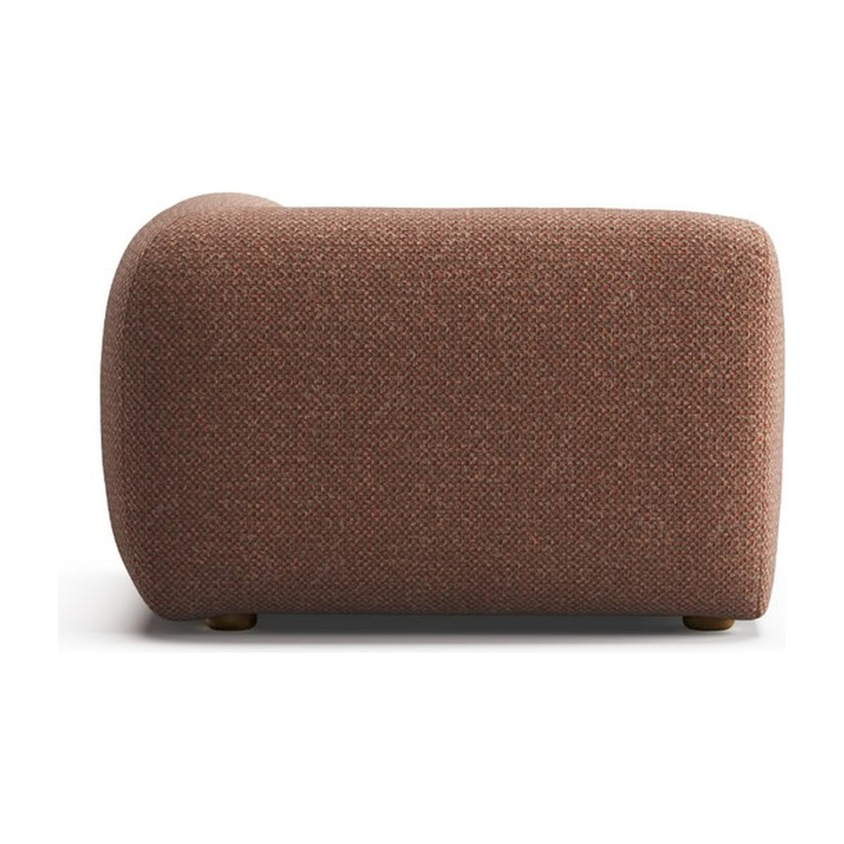 Lazy MRN vu de côté : profondeur 107 cm, hauteur 65 cm, pieds en bois dur ciré