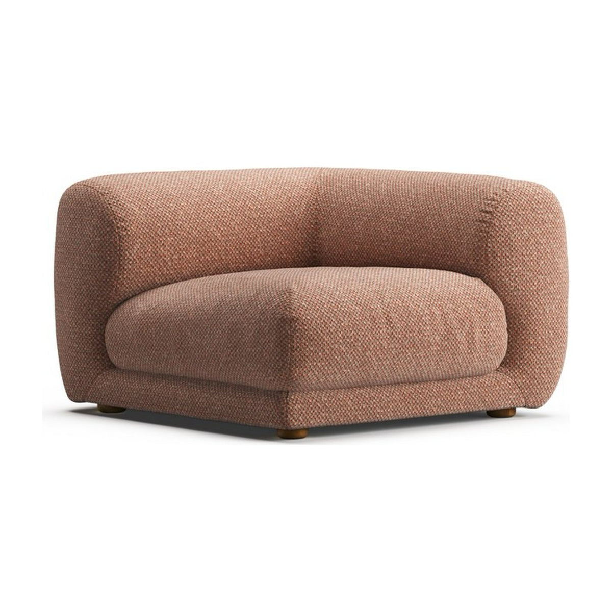Lazy MRN en vue trois quarts avant : accoudoir à droite, assise de 69 cm, tissu chiné terracotta