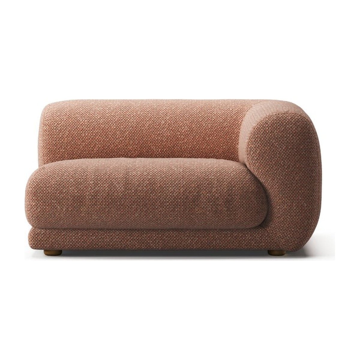 Module droit large Lazy MRW, canapé modulable, vue de face, tissu chiné terracotta