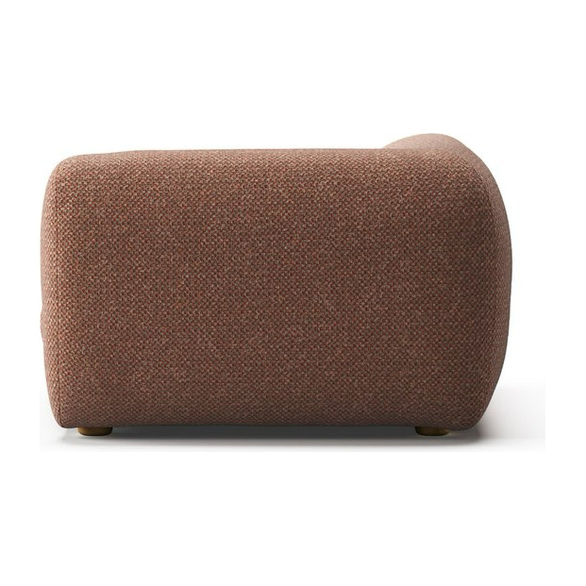 Lazy MRW vu de côté : profondeur 107 cm, hauteur 65 cm, pieds en bois dur ciré