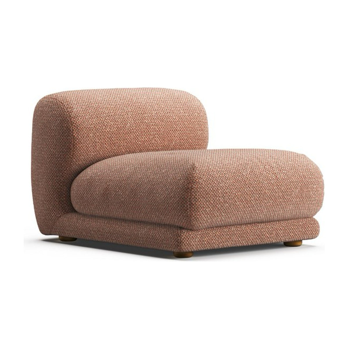 Lazy MSN en vue trois quarts avant : assise sans accoudoir de 81 cm, tissu chiné terracotta