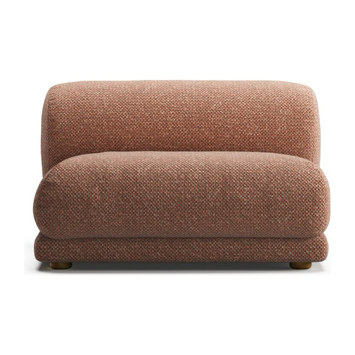 Assise centrale large Lazy MSW, canapé modulable, vue de face, tissu chiné terracotta