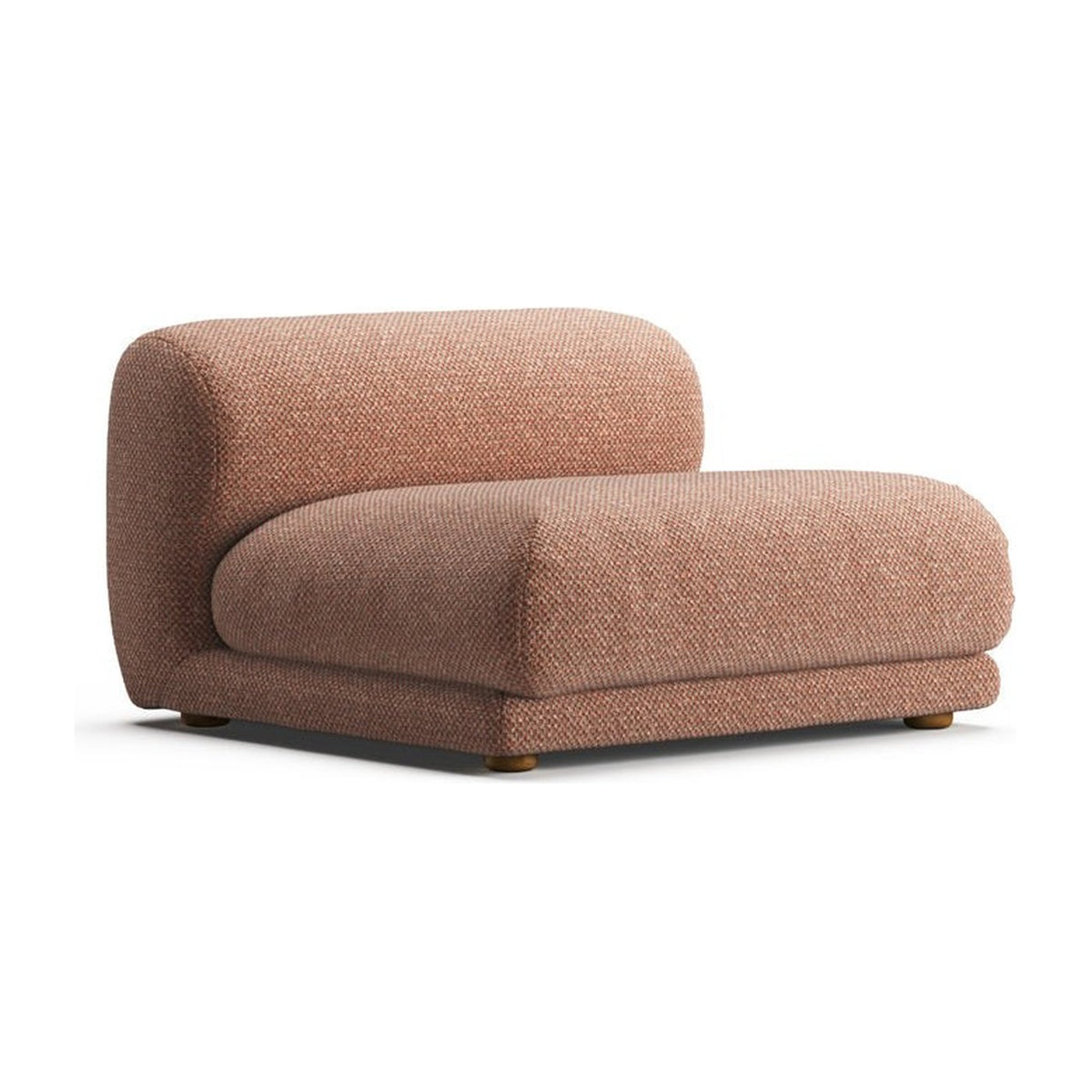 Lazy MSW en vue trois quarts avant : assise sans accoudoir de 106 cm, tissu chiné terracotta