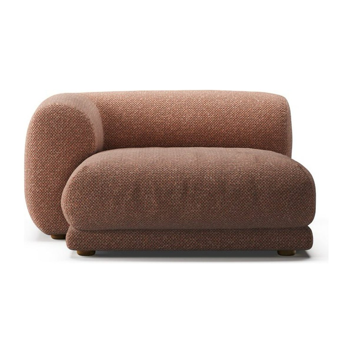 Méridienne à gauche Lazy OTLW, canapé modulable, vue de face, tissu chiné terracotta