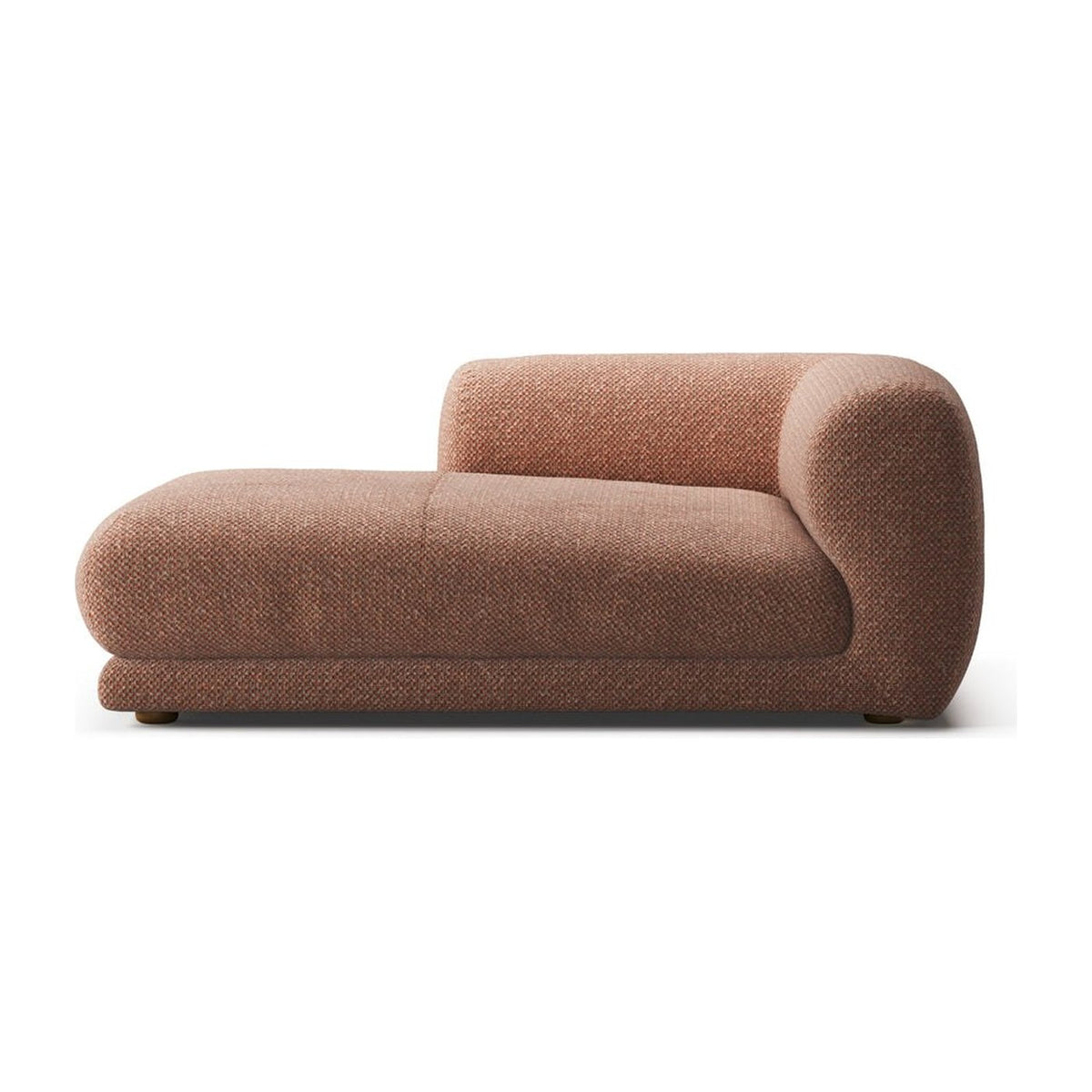 Lazy OTLW vue de côté : méridienne de 168 cm de profondeur, accoudoir gauche, tissu chiné terracotta