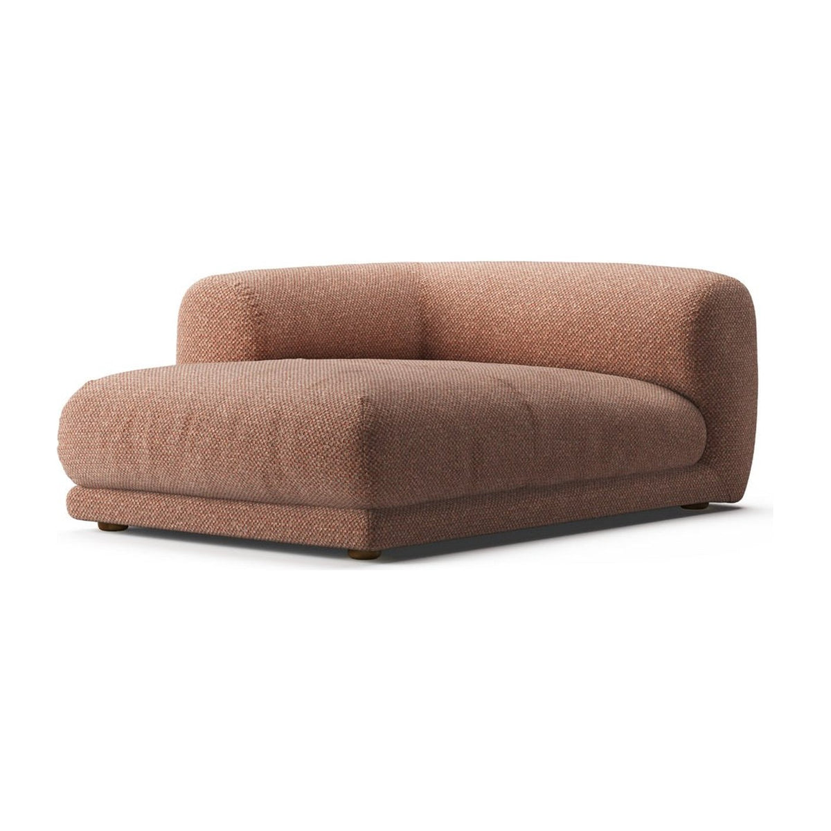 Lazy OTLW en vue trois quarts avant : assise de 95 × 134 cm, tissu chiné terracotta
