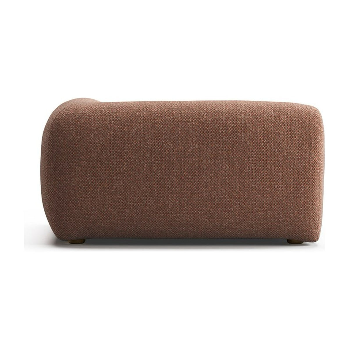 Lazy OTRW vue de dos : dossier de 34 cm et accoudoir droit, tissu chiné terracotta