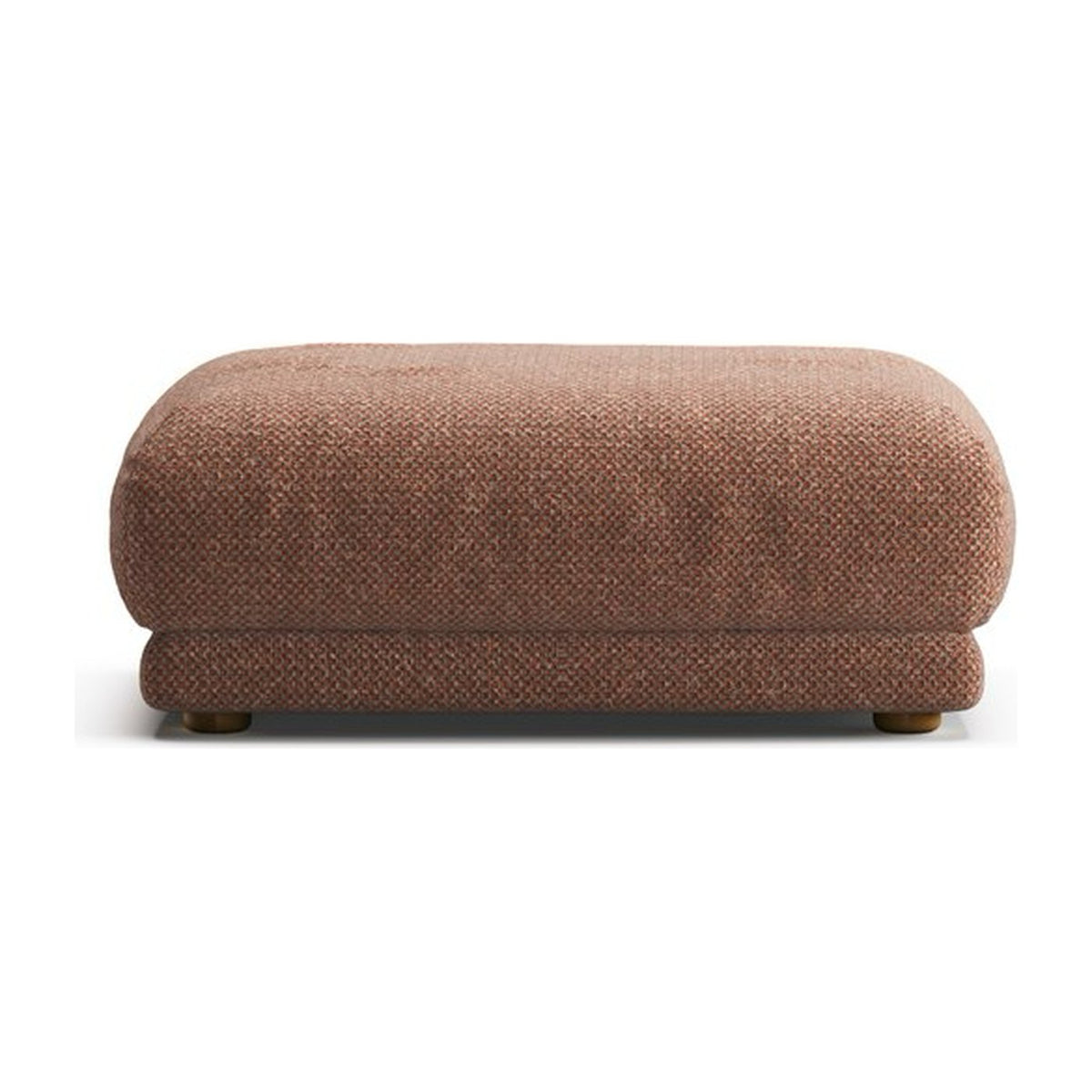 Pouf Lazy PN, canapé modulable, vue de face, 82 × 58 × 40 cm, tissu chiné terracotta