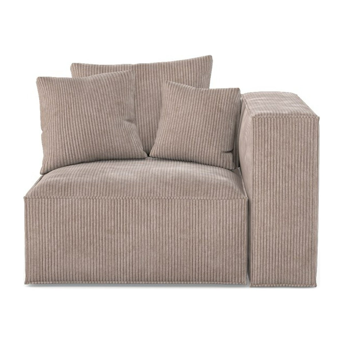 Module d'angle droit Loft MCR, canapé modulable, dossier sur deux côtés, 126 × 126 cm