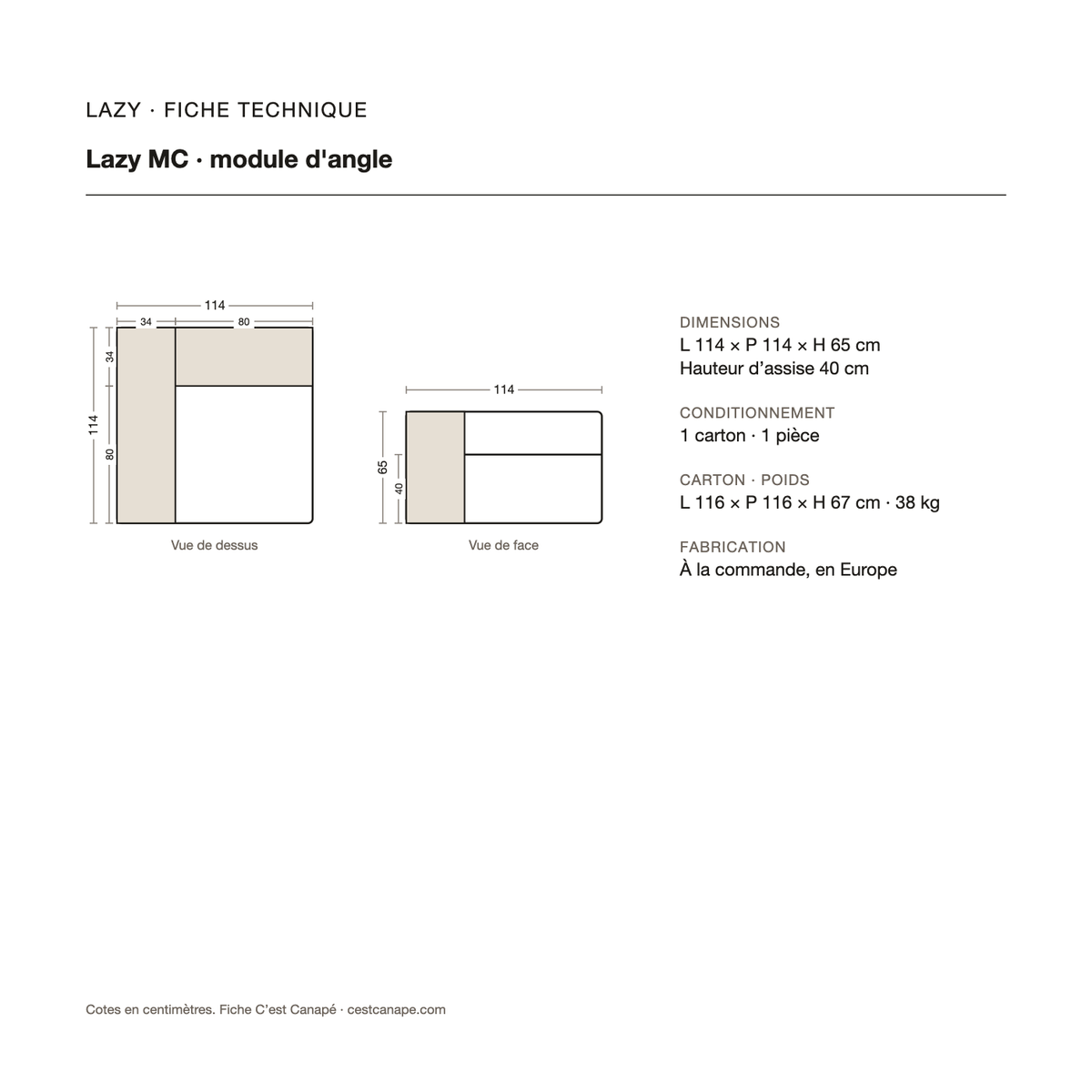 Lazy MC — module d'angle