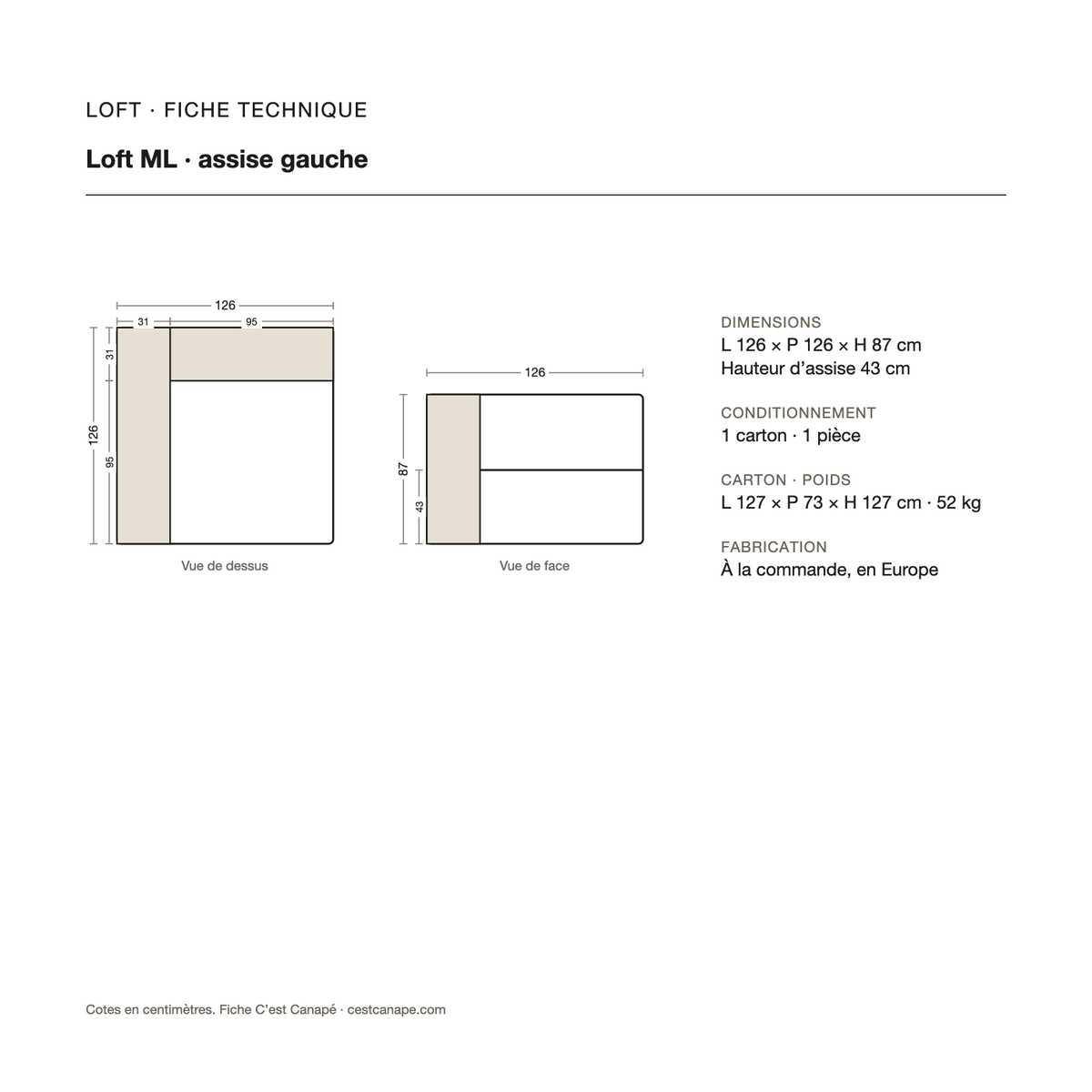 Loft ML — assise gauche