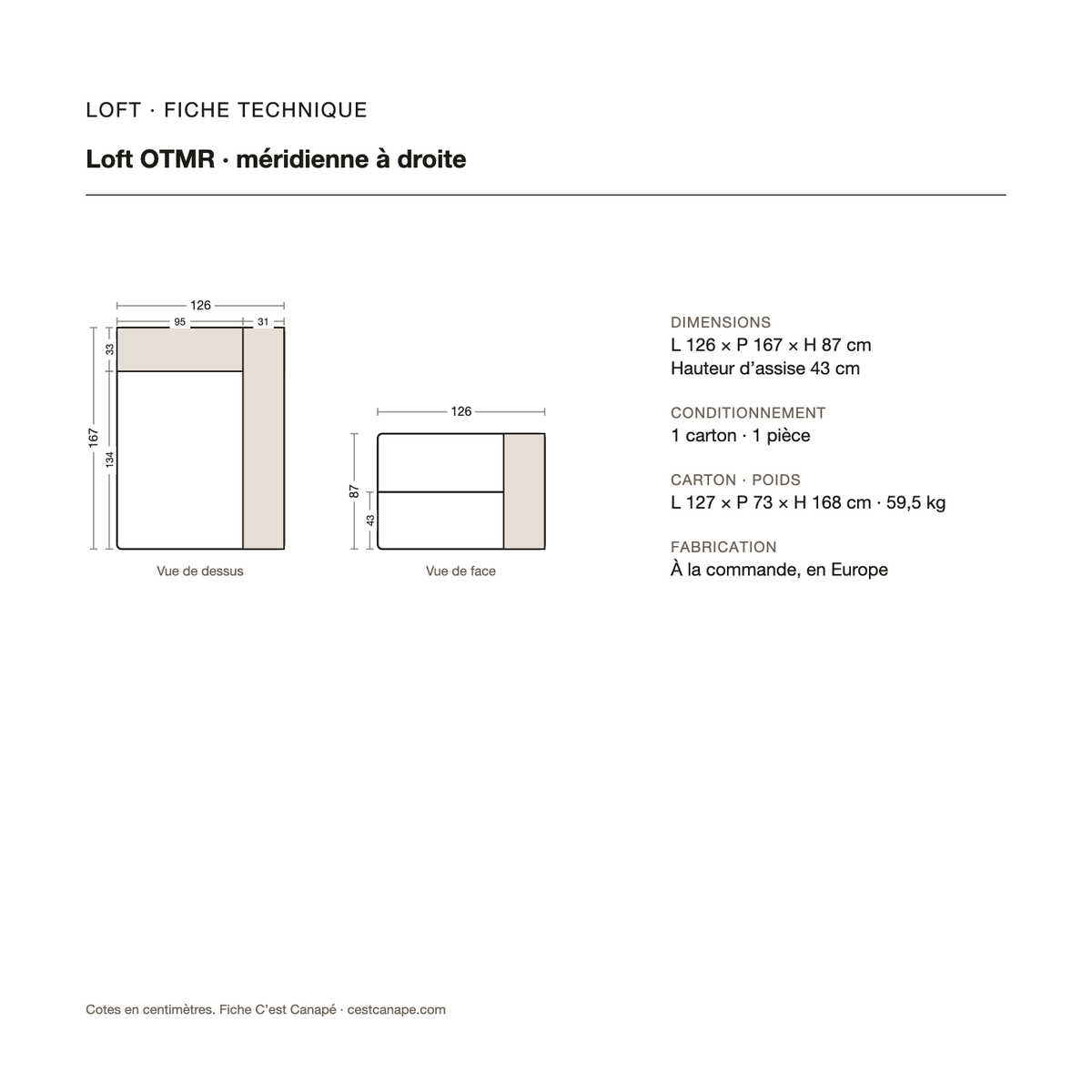 Loft OTMR — méridienne à droite